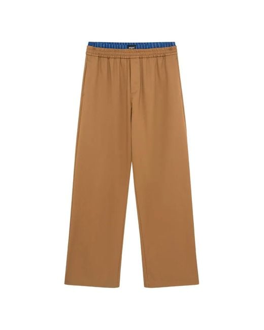 MSGM White Layered-Waistband Straight-Leg Trousers for men