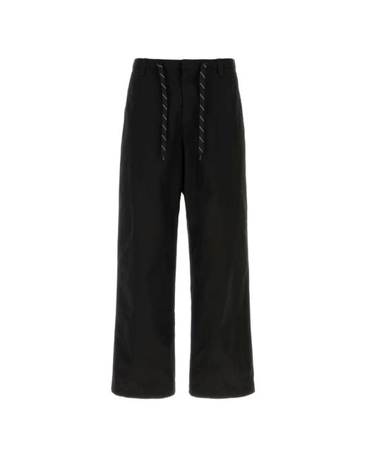 Balenciaga Black Wide-Leg Drawstring Trousers for men