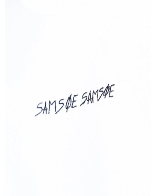 Samsøe & Samsøe White Graphic-Print T-Shirt for men
