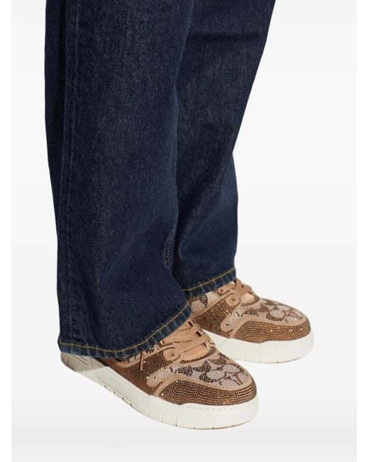 COACH Brown Baskets Imprimées À Lacets