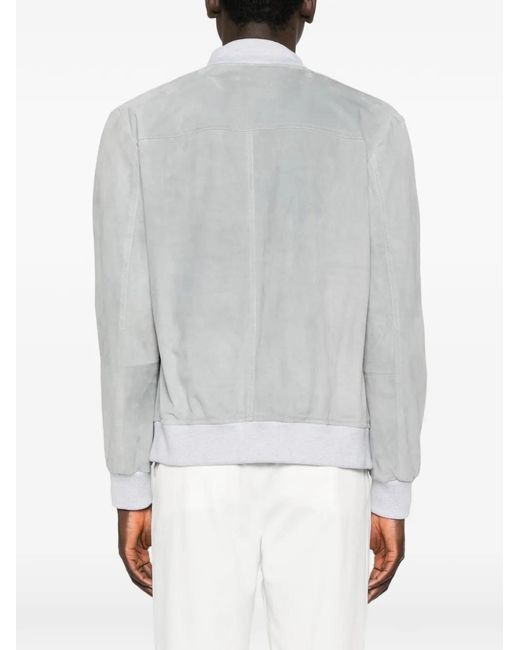 Eleventy Gray Suede Jacket for men