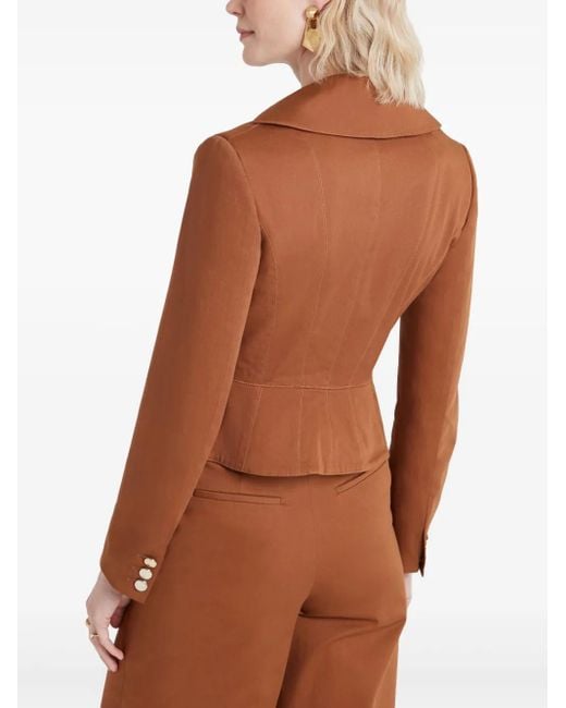 Temperley London Brown Castell Cropped Blazer