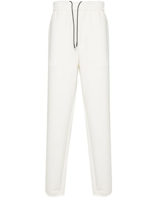 Emporio Armani White Appliqué-logo Track Pants for men