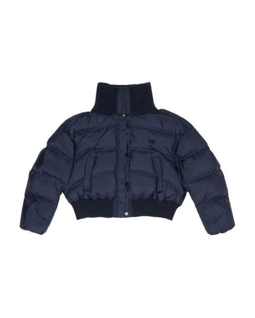 Bimba Y Lola Blue Zip Quilted Jacket