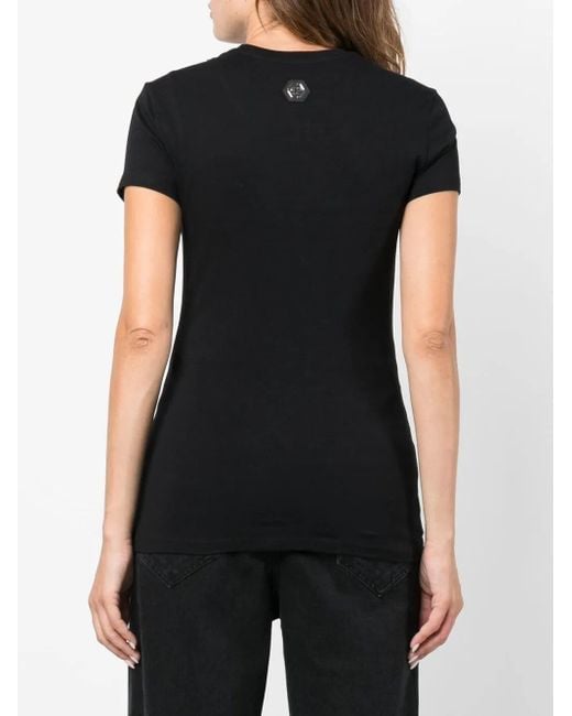Philipp Plein Black Graphic-Print Cotton T-Shirt