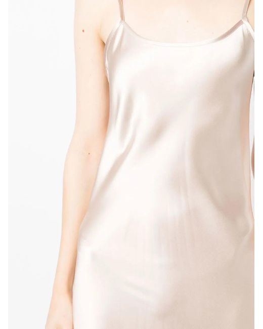 Voz White Liquid Silk Slip Dress