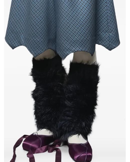 MASU Blue Faux-Fur Leg Warmers