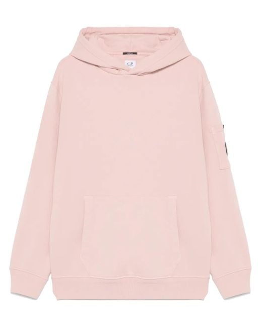 C P Company Pink Lens-Detail Hoodie for men