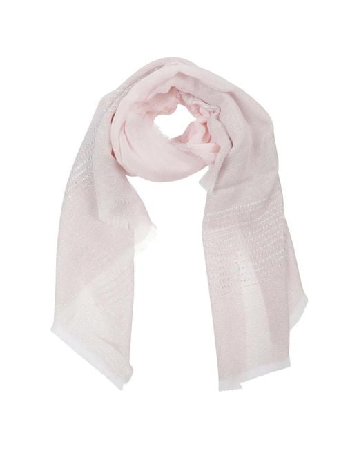 Peserico White Striped-Detail Scarf