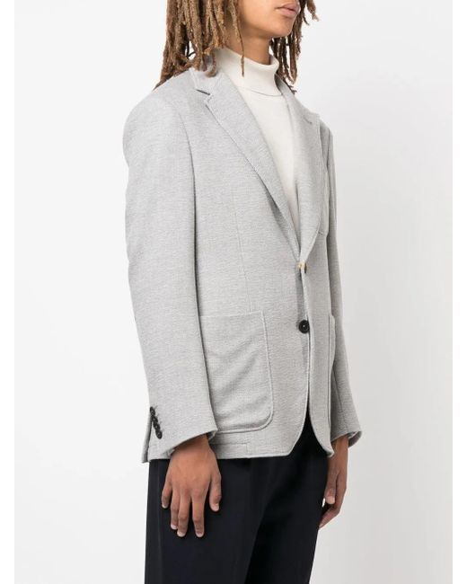 Canali Gray Single-Breasted Wool Blazer for men