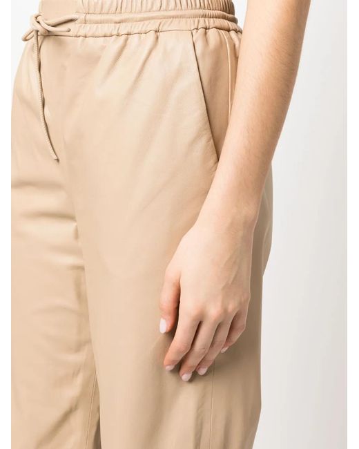 Yves Salomon Natural Straight-Leg Lambskin Trousers