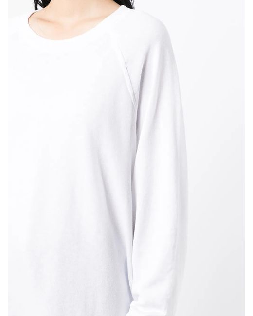 James Perse White French-Terry Crewneck Sweatshirt