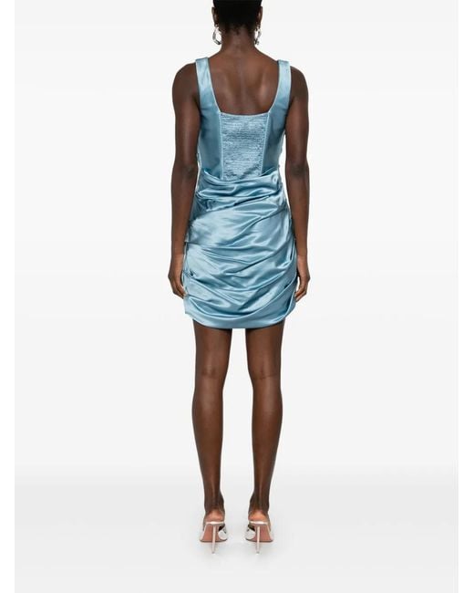 GIUSEPPE DI MORABITO Blue Cowl-Effect Minidress