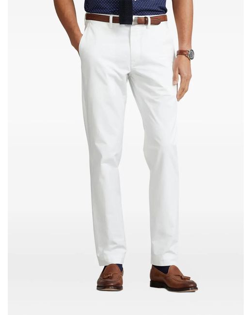 Polo Ralph Lauren White Stretch Twill Trousers for men