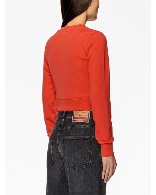 DIESEL Red F-Slimmy-Od Cropped Sweatshirt