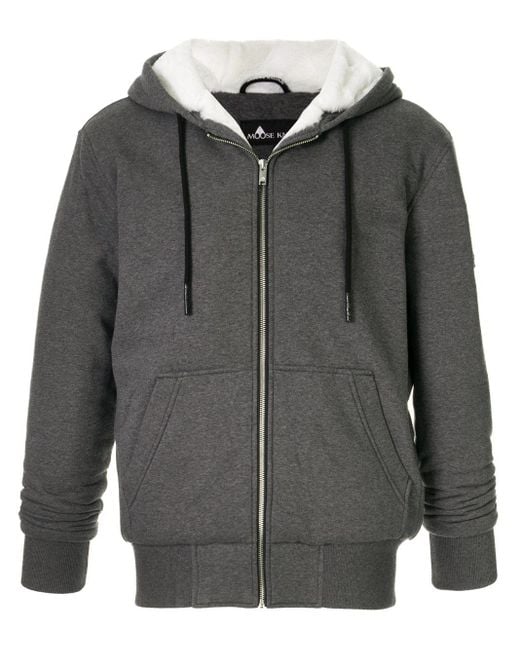 Moose Knuckles Gray His-bunny Hoodie for men