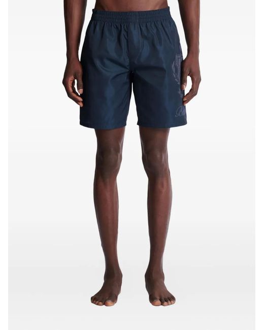 Balmain Blue Logo Swim Shorts for men