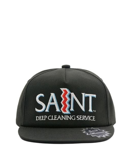 SAINT Mxxxxxx Black Logo-Embroidered Baseball Cap for men