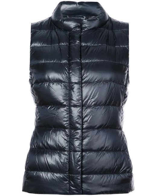 Herno Blue Zip Quilted Gilet