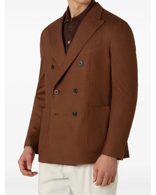 Boglioli Brown Double-Breasted Jacket for men