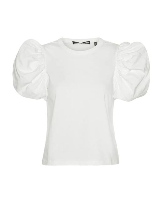 ROTATE BIRGER CHRISTENSEN White Puff-Sleeve T-Shirt