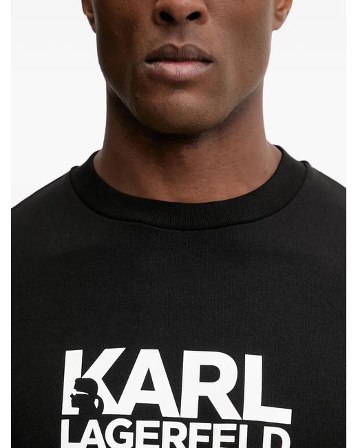 Karl Lagerfeld Black Logo-Print Sweatshirt for men