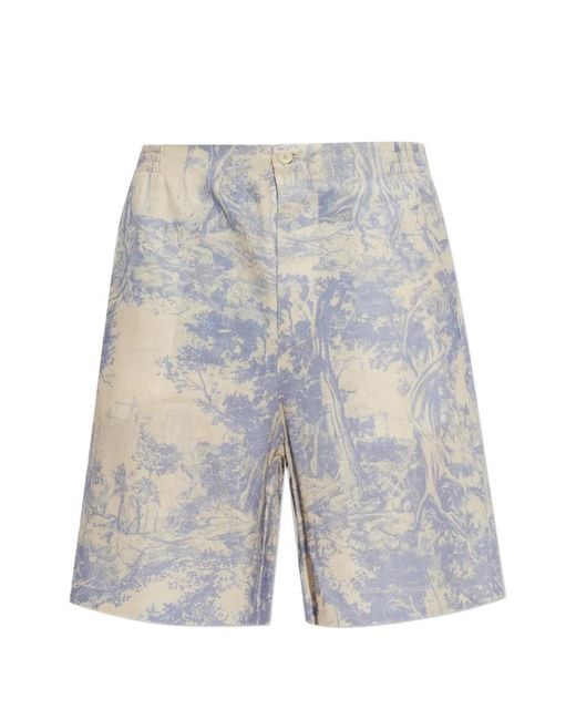 Off-White c/o Virgil Abloh White City Nature Linen Bowling Shorts for men