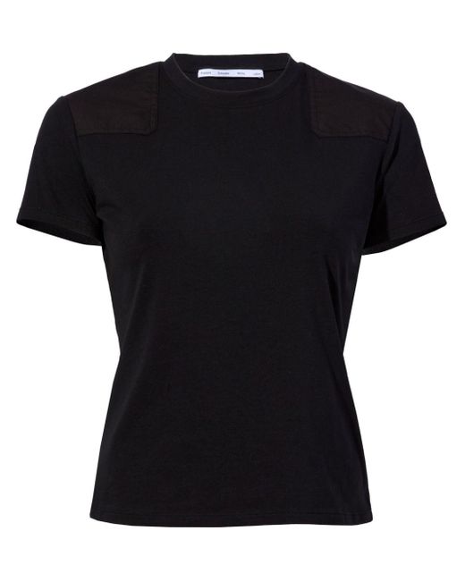 Proenza Schouler Black T-Shirt mit Patchwork-Detail