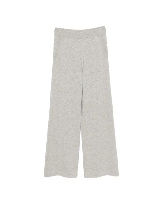 Bompard White Knitted Palazzo Pants