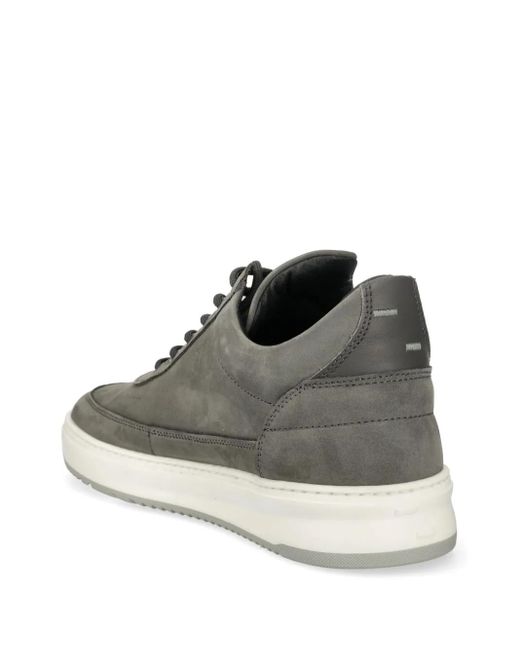 Filling Pieces Brown Panelled Suede Low-Top Sneakers for men