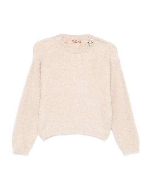 N°21 Natural Embellished Fluffy Sweater