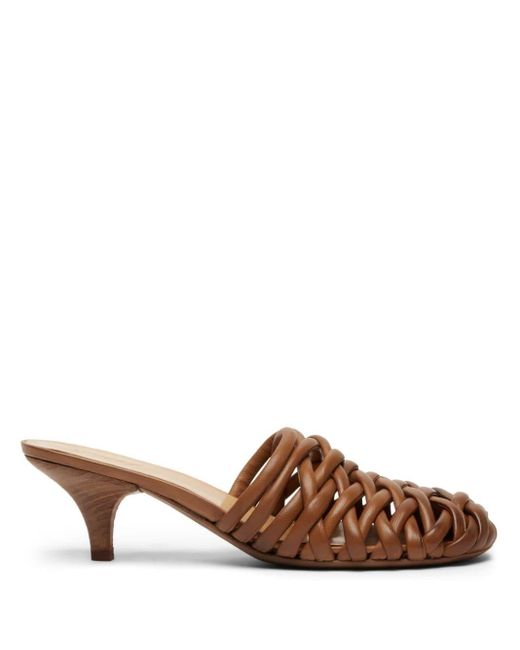 Marsèll Brown Spilla 45mm Woven Leather Mules
