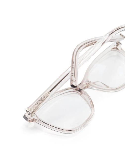 Saint Laurent Multicolor Transparent Rectangle-Frame Glasses