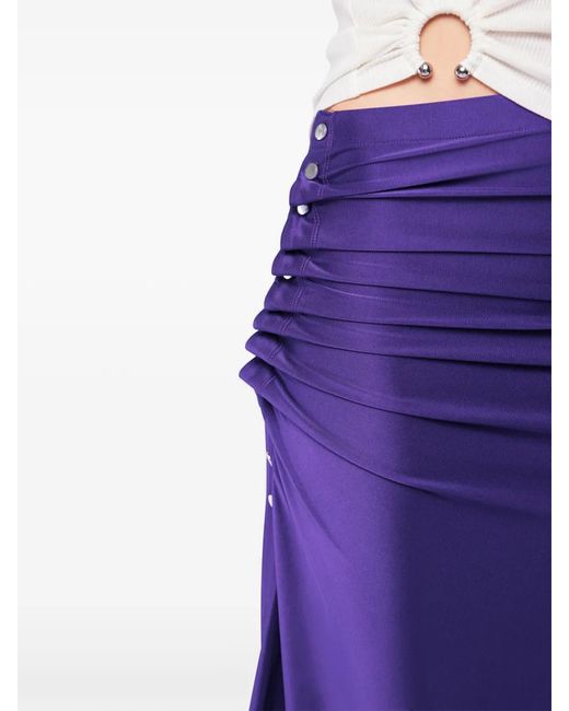 Rabanne Purple Draped Midi Skirt