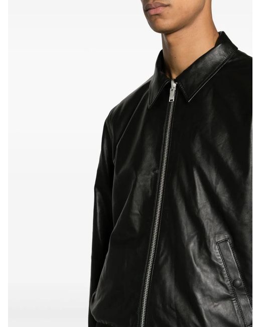 Zadig & Voltaire Black Mate Leather Jacket for men