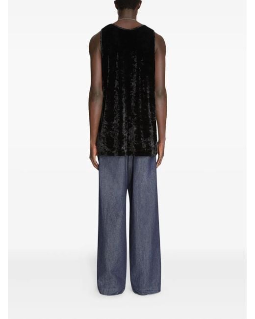 メンズ Dries Van Noten ベルベット タンクトップ Black