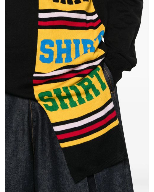 Comme des Garçons Trui Met Vlakken En Shirt-Detail in het Black voor heren