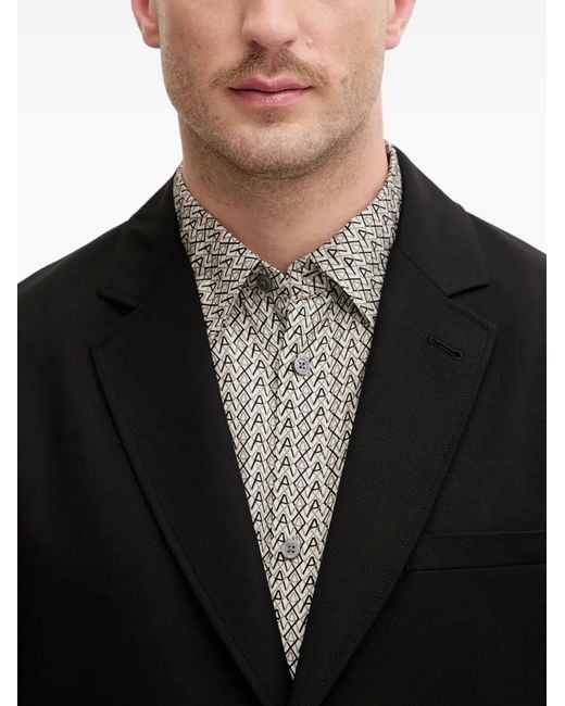 ARMANI EXCHANGE Black Buttoned Blazer for men
