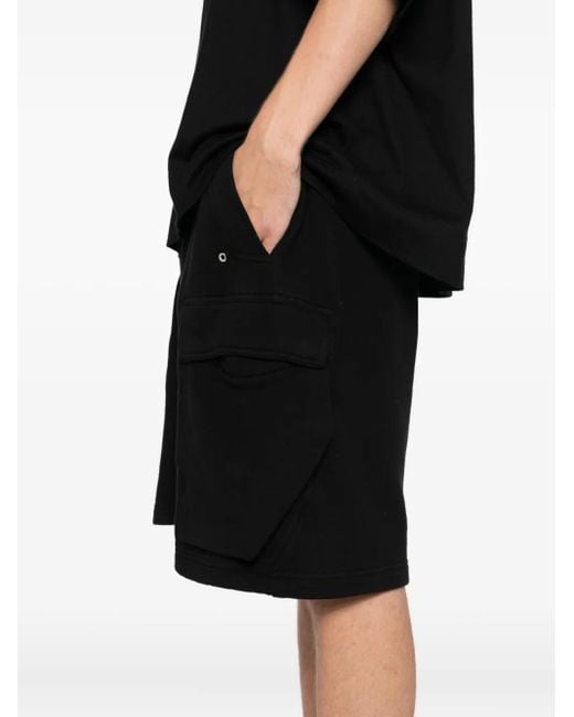 Rick Owens Black Cotton Cargo Shorts for men