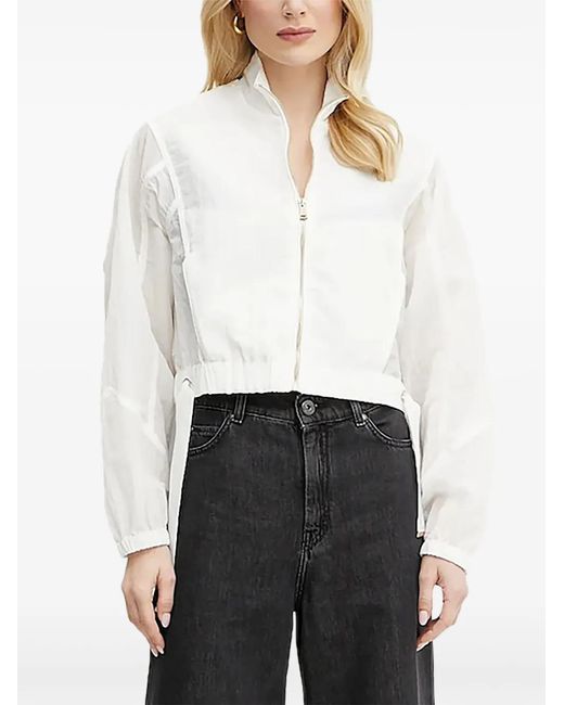 Guess Black Florie Zip-Fastening Drawstring Jacket