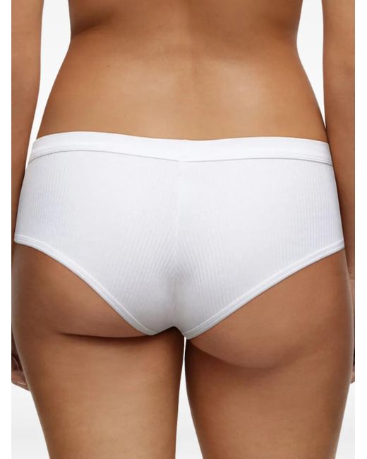 Chantelle White Ribbed Briefs