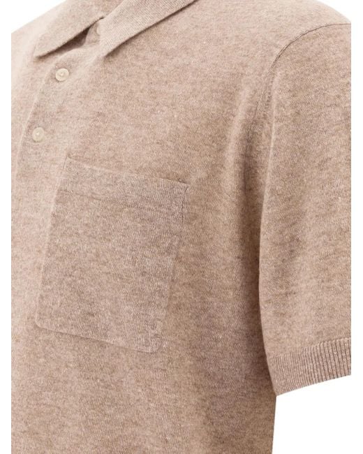 Vince Poloshirt Met Zak En Korte Mouwen in het Natural voor heren