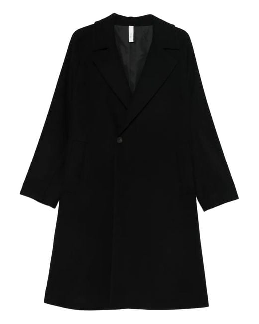 Hevò Black Surbo Buttoned Coat for men
