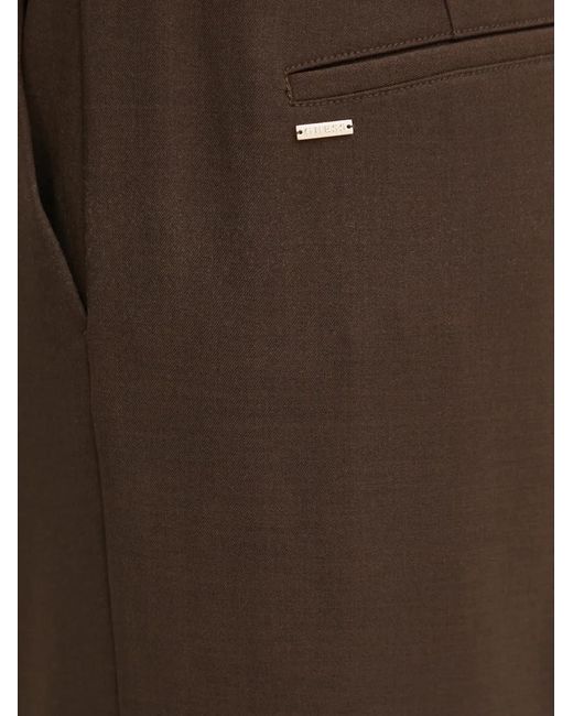 Guess Brown Pleated Cargo-Pocket Trousers