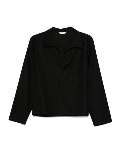 Barena Black Long-Sleeve Collared Top