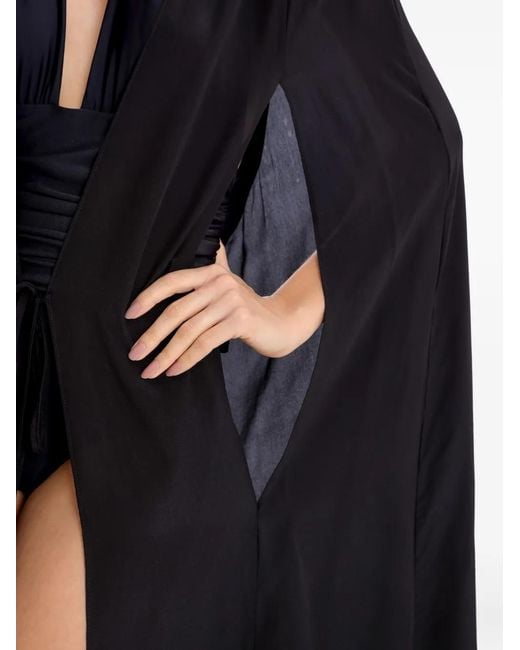 Amir Slama Black Cape Maxi Dress