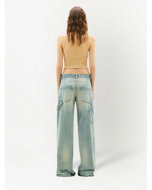 Courreges Natural Logo Patch Crop Top