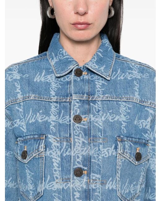 Vivienne Westwood Blue Cropped Jacket With Flap Pockets