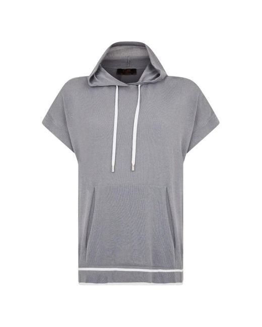 Moorer Gray Short-Sleeve Hoodie