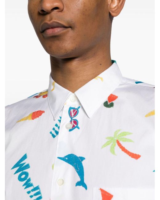 Camisa con estampado gráfico Comme des Garçons de hombre de color Blue